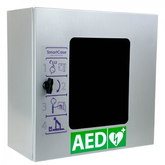 AED (buiten) wandkast Sixcase Aluminuium - Grijs - verwarmd/gekoeld