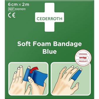 Cederroth Soft Foam Bandage - blauw - 6 cm x 2 m