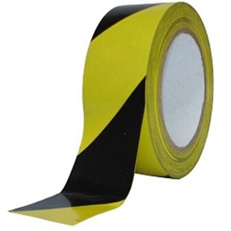 Afzetlint geel / zwart 500m standaard