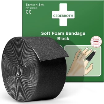 Cederroth Soft Foam Bandage - zwart - 6 cm x 4,5 m
