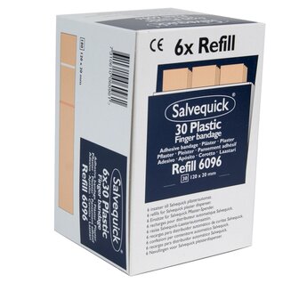 Salvequick 6pack - 6096 navulling 30 plastic vingerpleisters