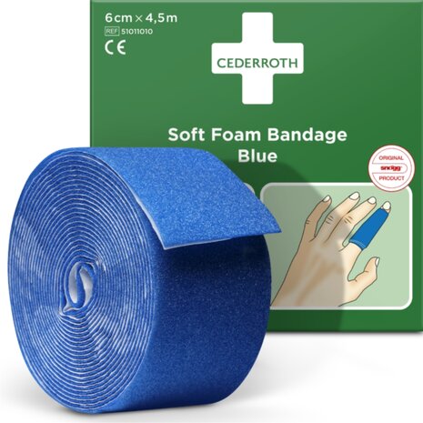 Cederroth Soft Foam Bandage - blauw - 6 cm x 4,5 m