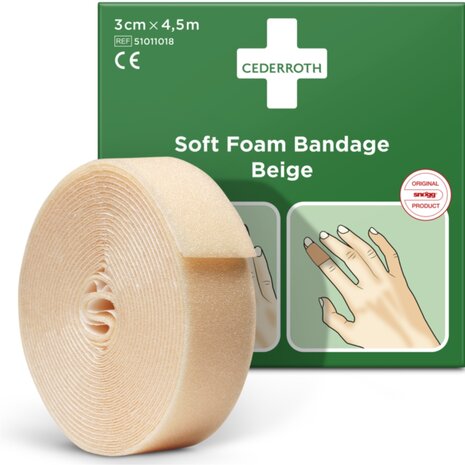 Cederroth Soft Foam Bandage - beige - 3 cm x 4,5 m