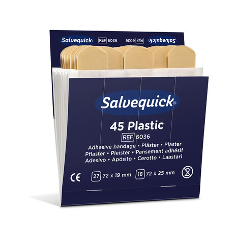 Salvequick 6pack - 6036 navulling 45 plastic pleisters